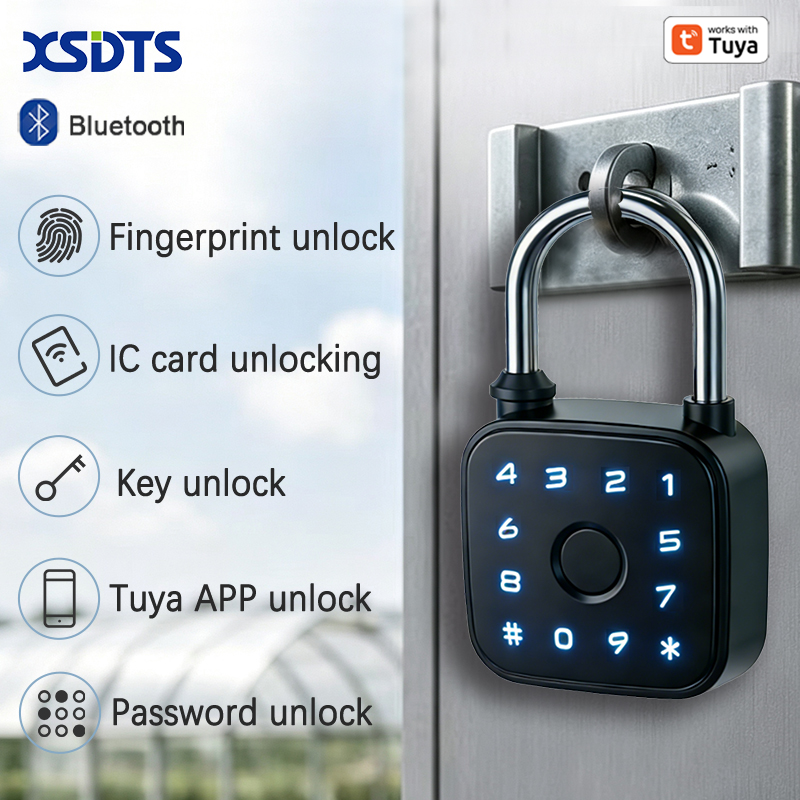 Smart Home Lock - Tuya Smart Padlock, Fingerprint Card Password