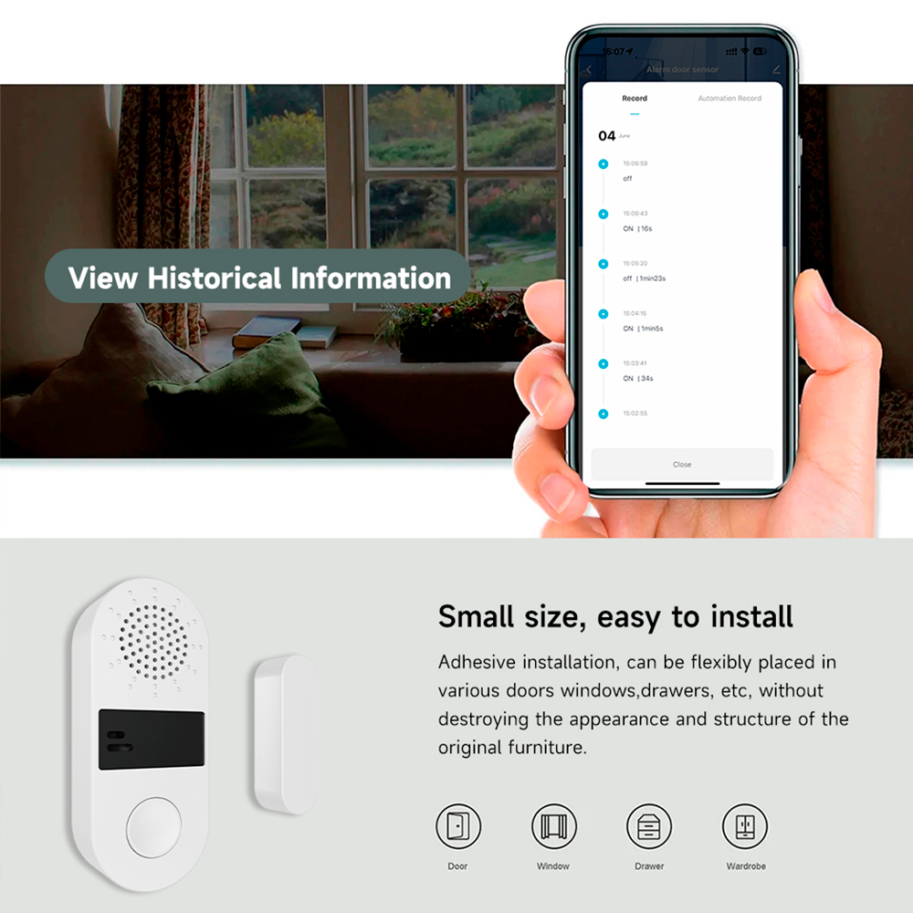 Tuya Zigbee Wireless Door Wind - Wireless Door Sensor recension och pris