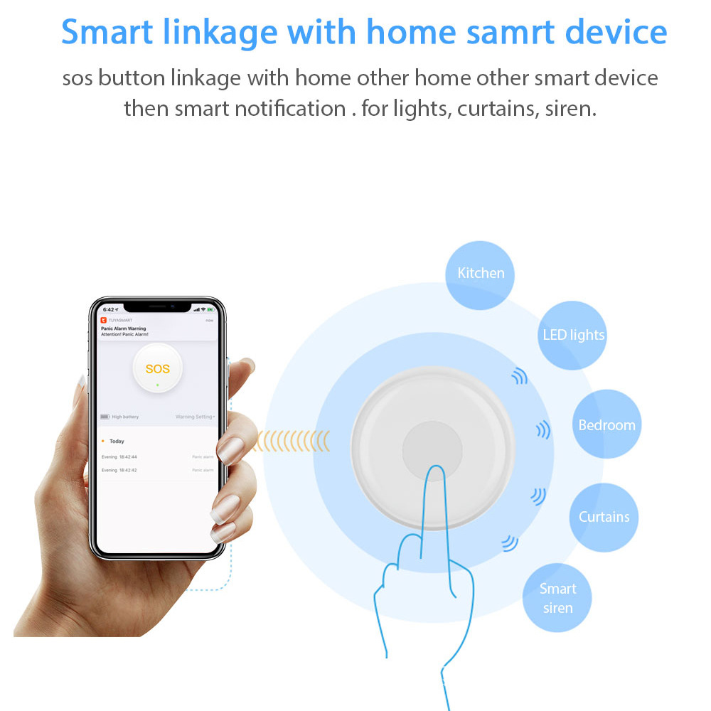 Wireless Panic Button Tuya Old - Smart Elderly Home recension och pris
