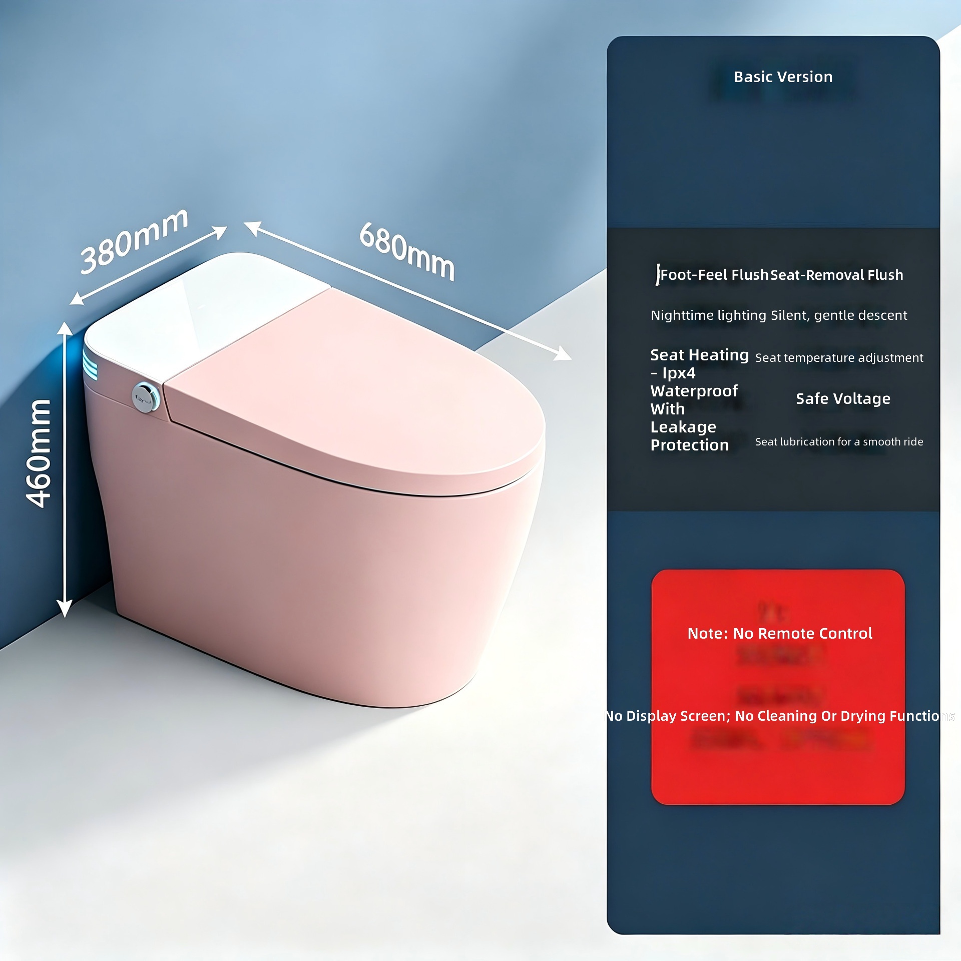 Smart Toilet, Pink, All-in-1 A - Smart Home recension och pris